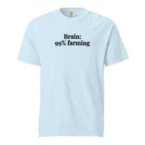 The Tractor Mugs Store Chambray / S Brain: 99% Farming | Unisex Premium T-shirt Quality Farmers Merch