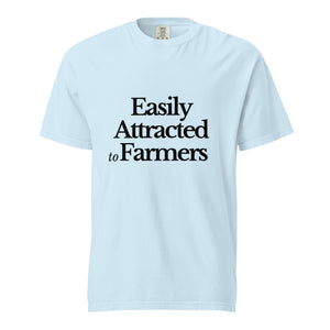The Tractor Mugs Store Chambray / S Easily Attracted to Farmers | Unisex Premium T-Shirt Quality Farmers Merch