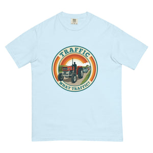 The Tractor Mugs Store Chambray / S Massey Ferguson 135 TRAFFIC WHAT TRAFFIC? Retro | Unisex Premium T-shirt Quality Farmers Merch