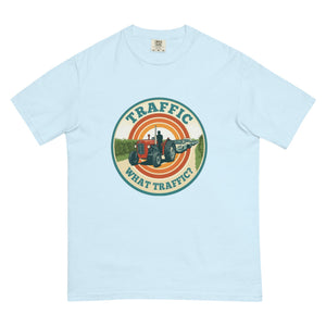 The Tractor Mugs Store Chambray / S Massey Ferguson 35X TRAFFIC WHAT TRAFFIC? Retro | Unisex Premium T-shirt Quality Farmers Merch