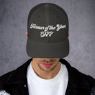 The Tractor Mugs Store Charcoal Farmer of The Year 1977 | Retro 70's Trucker Cap Quality Farmers Merch