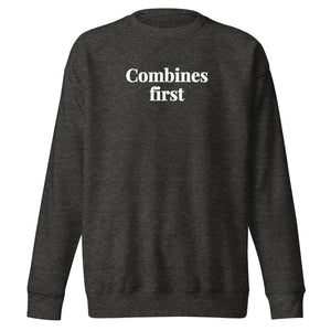 The Tractor Mugs Store Charcoal Heather / S Combines First | Unisex Premium Sweatshirt Quality Farmers Merch
