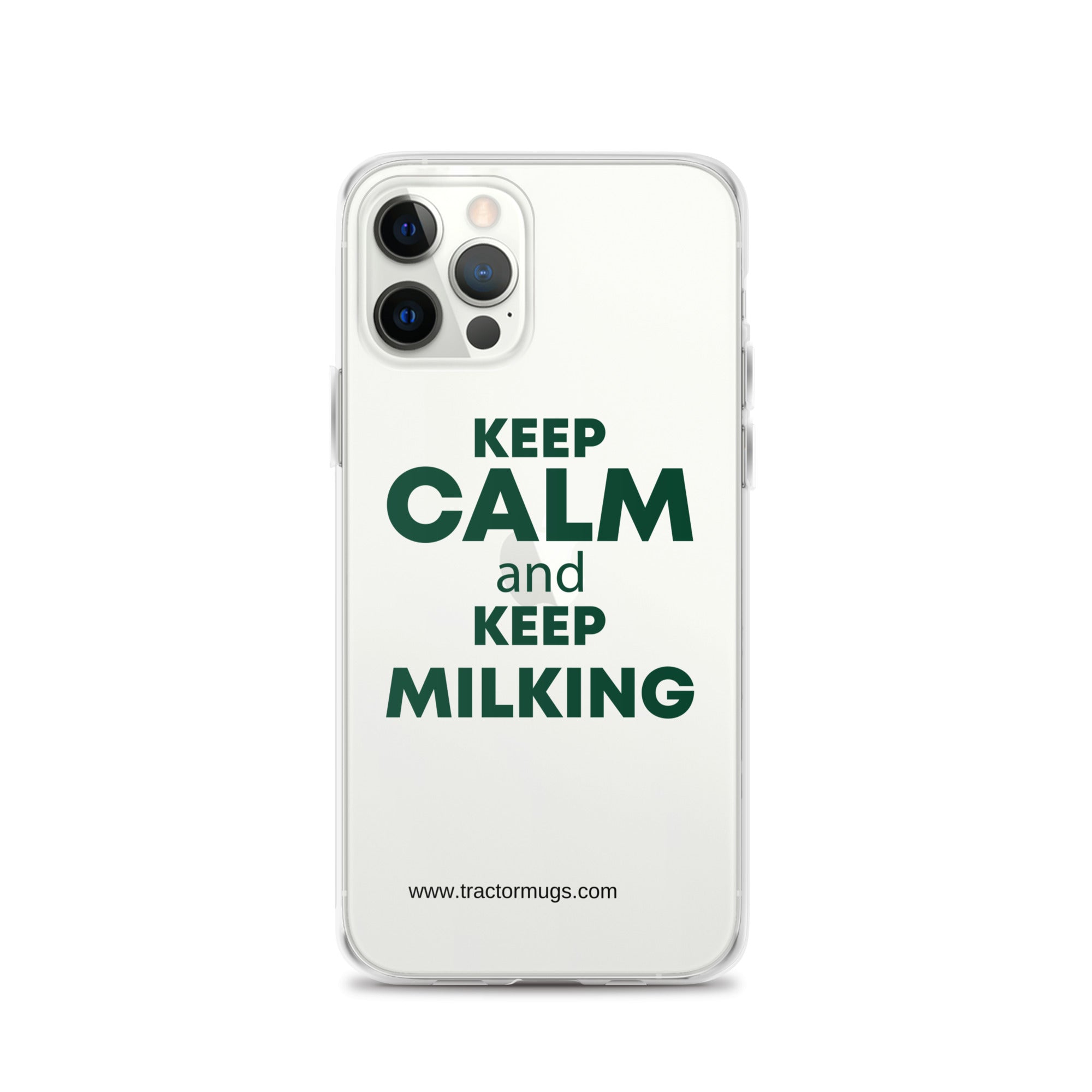 The Tractor Mugs Store Clear Case for iPhone® iPhone 12 Pro KEEP CALM and KEEP MILKING | Clear Case for iPhone® Quality Farmers Merch