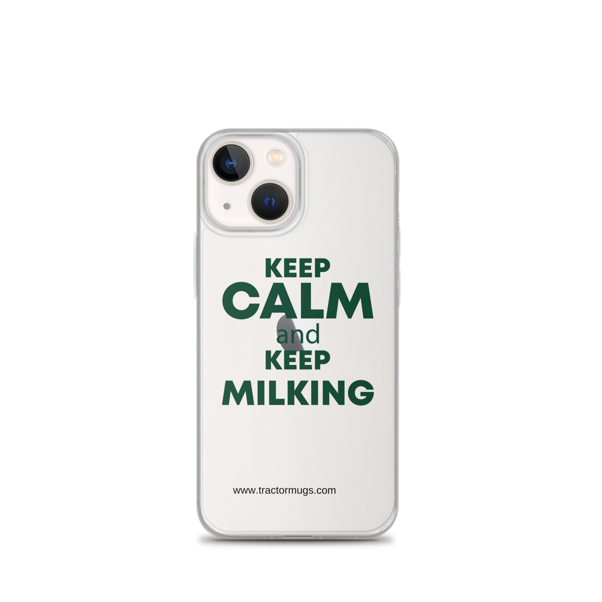 The Tractor Mugs Store Clear Case for iPhone® iPhone 13 mini KEEP CALM and KEEP MILKING | Clear Case for iPhone® Quality Farmers Merch