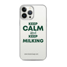 The Tractor Mugs Store Clear Case for iPhone® iPhone 13 Pro Max KEEP CALM and KEEP MILKING | Clear Case for iPhone® Quality Farmers Merch