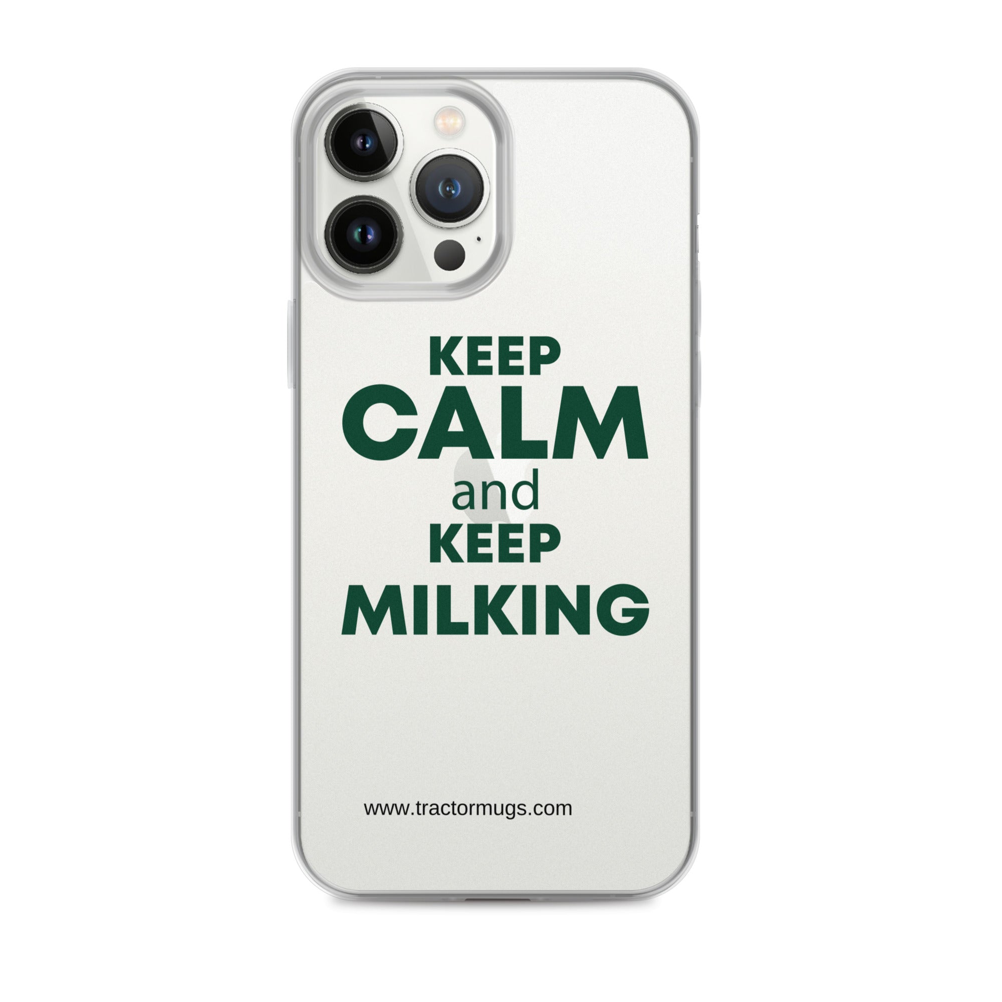 The Tractor Mugs Store Clear Case for iPhone® iPhone 13 Pro Max KEEP CALM and KEEP MILKING | Clear Case for iPhone® Quality Farmers Merch