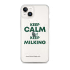 The Tractor Mugs Store Clear Case for iPhone® iPhone 14 Plus KEEP CALM and KEEP MILKING | Clear Case for iPhone® Quality Farmers Merch
