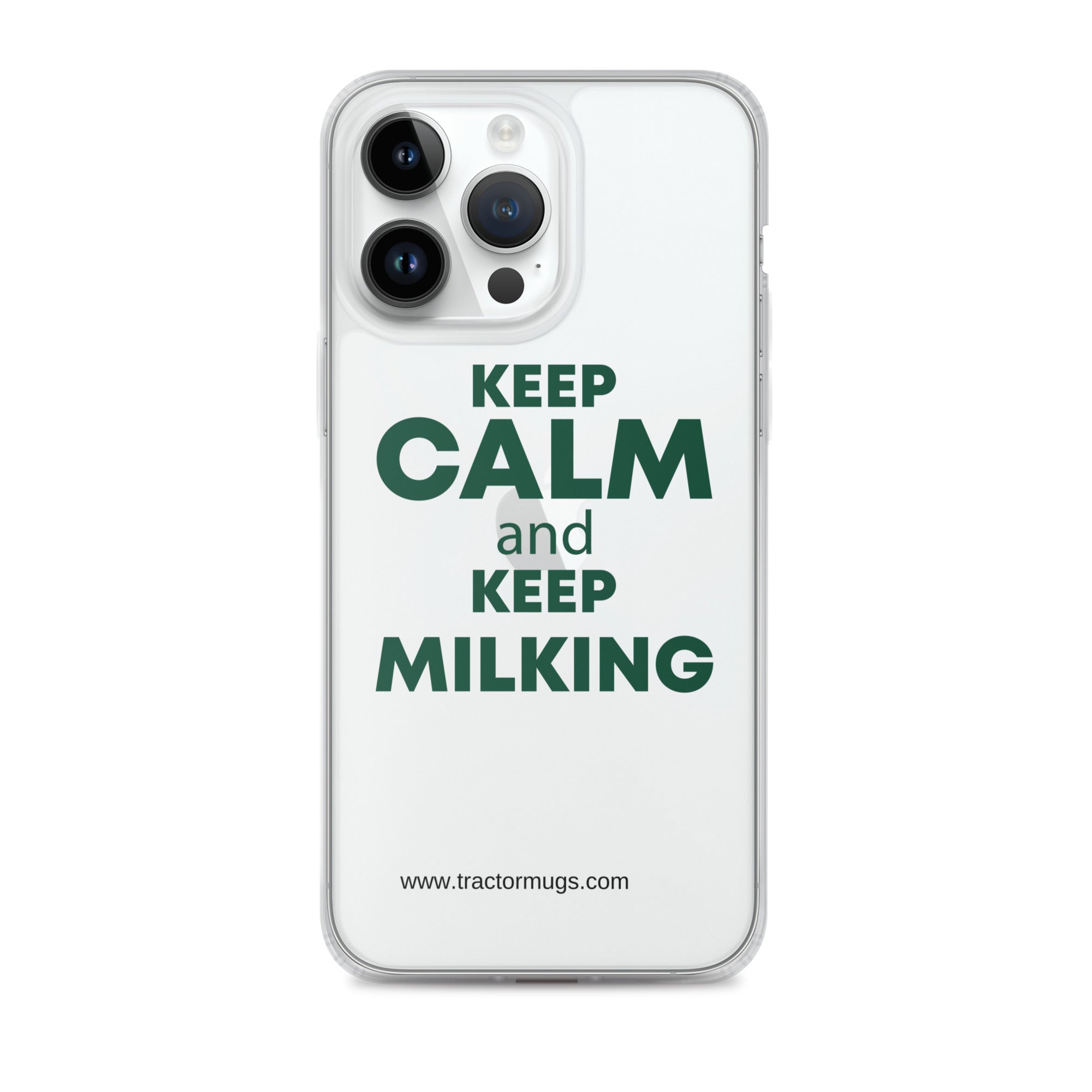 The Tractor Mugs Store Clear Case for iPhone® iPhone 14 Pro Max KEEP CALM and KEEP MILKING | Clear Case for iPhone® Quality Farmers Merch