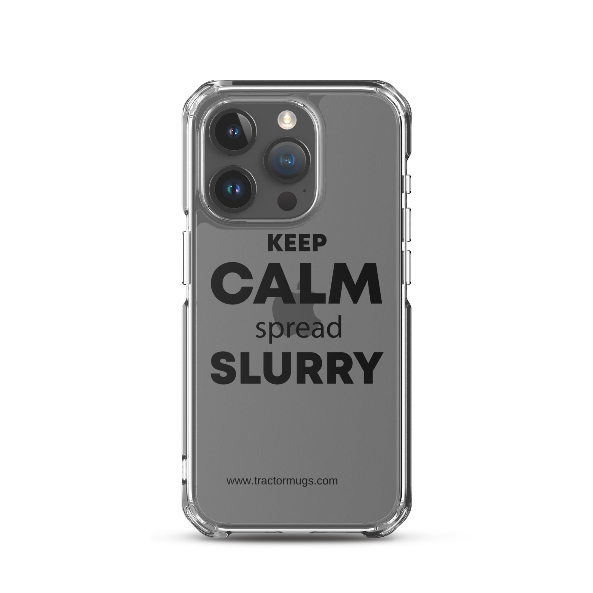 The Tractor Mugs Store Clear Case for iPhone® iPhone 15 Pro KEEP CALM spread SLURRY | Clear Case for iPhone® Quality Farmers Merch