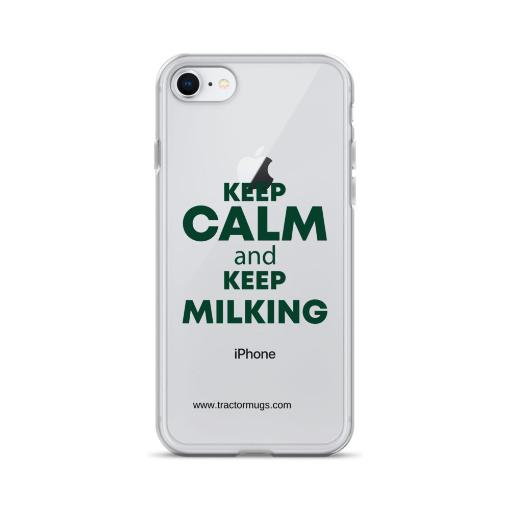 The Tractor Mugs Store Clear Case for iPhone® iPhone 7/8 KEEP CALM and KEEP MILKING | Clear Case for iPhone® Quality Farmers Merch