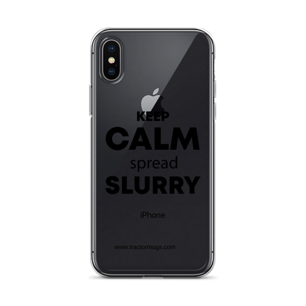 The Tractor Mugs Store Clear Case for iPhone® iPhone X/XS KEEP CALM spread SLURRY | Clear Case for iPhone® Quality Farmers Merch