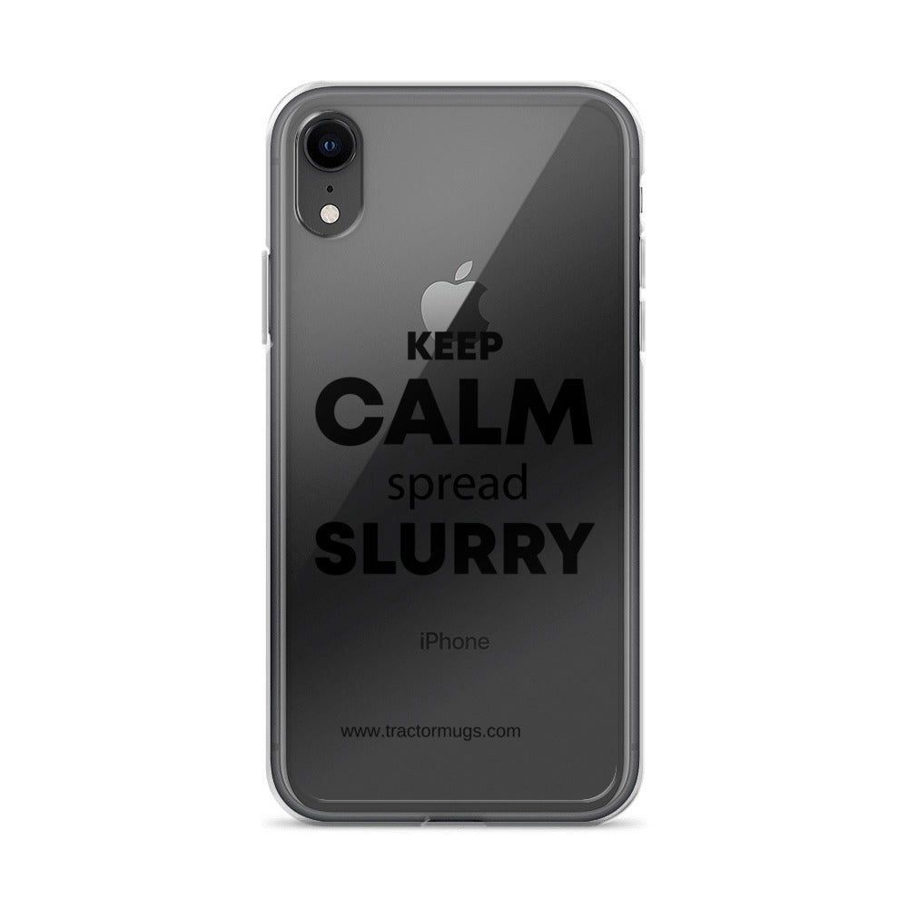The Tractor Mugs Store Clear Case for iPhone® iPhone XR KEEP CALM spread SLURRY | Clear Case for iPhone® Quality Farmers Merch