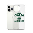The Tractor Mugs Store Clear Case for iPhone® KEEP CALM and KEEP MILKING | Clear Case for iPhone® Quality Farmers Merch