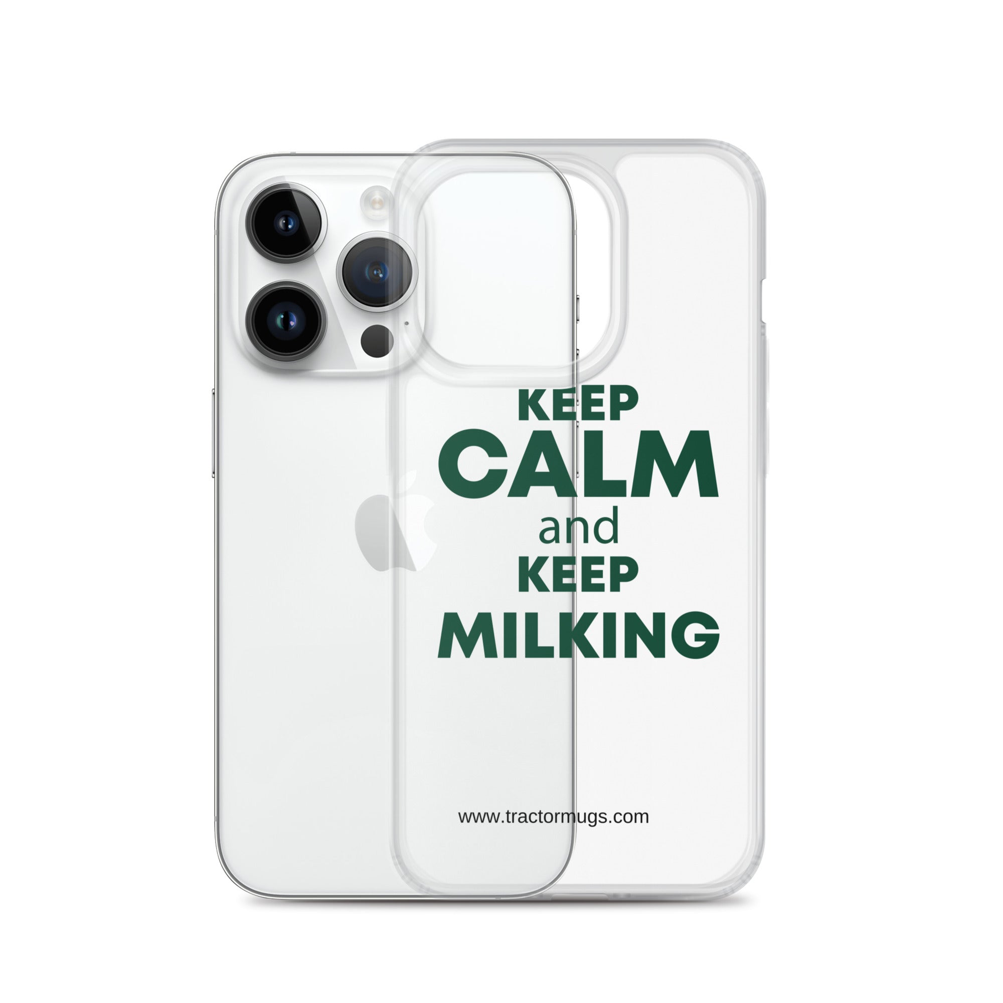 The Tractor Mugs Store Clear Case for iPhone® KEEP CALM and KEEP MILKING | Clear Case for iPhone® Quality Farmers Merch