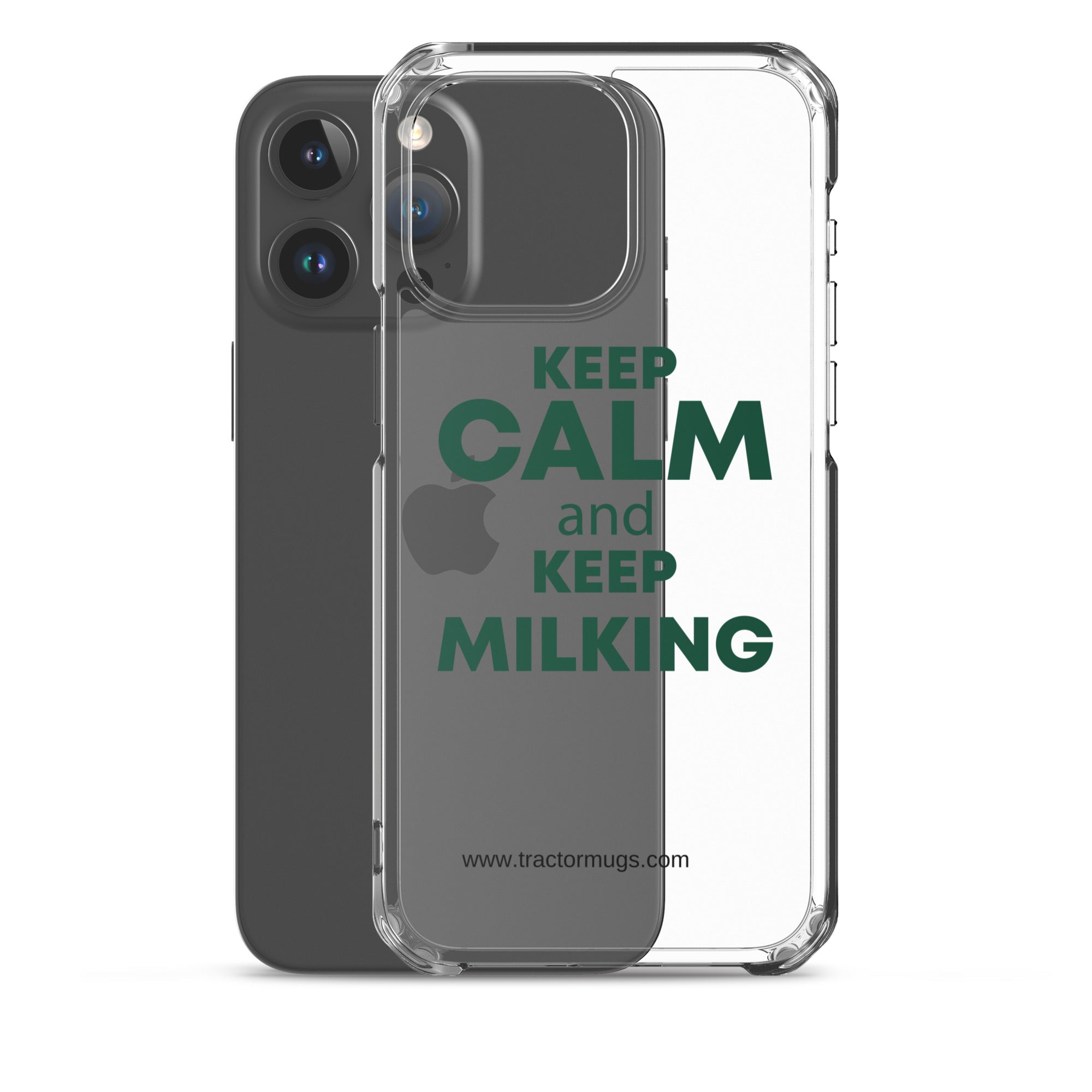 The Tractor Mugs Store Clear Case for iPhone® KEEP CALM and KEEP MILKING | Clear Case for iPhone® Quality Farmers Merch