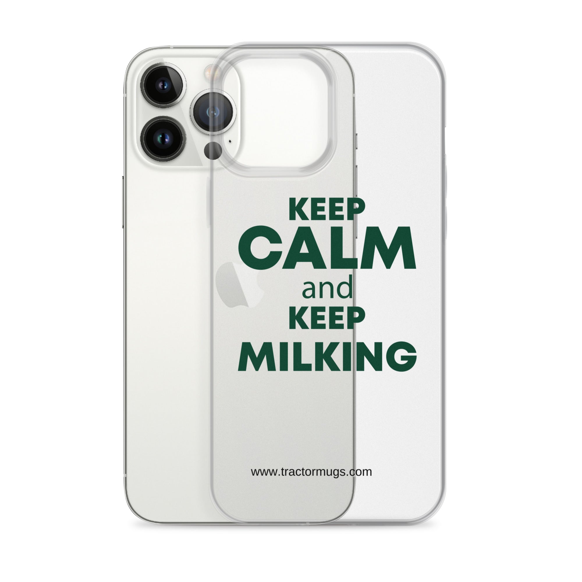 The Tractor Mugs Store Clear Case for iPhone® KEEP CALM and KEEP MILKING | Clear Case for iPhone® Quality Farmers Merch