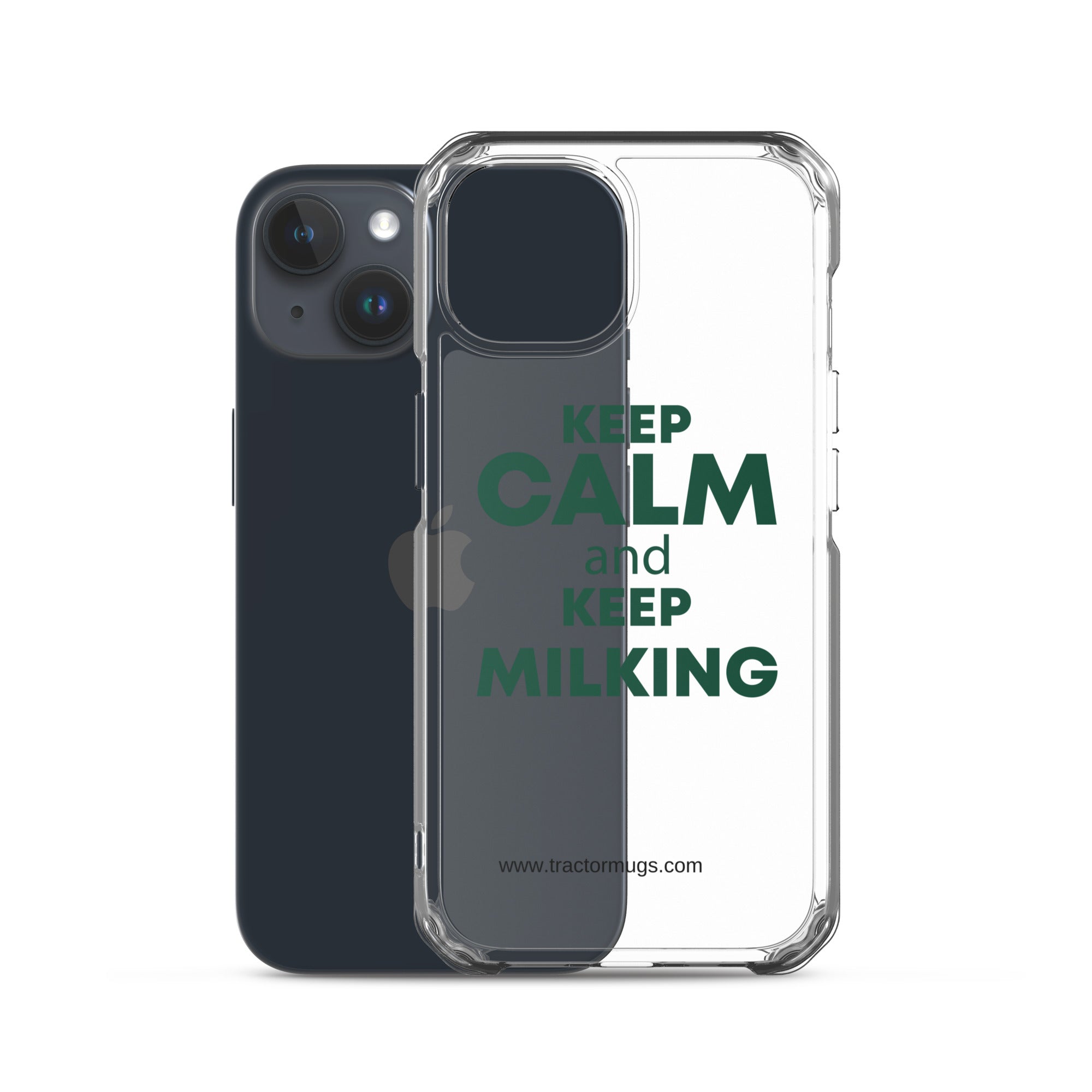The Tractor Mugs Store Clear Case for iPhone® KEEP CALM and KEEP MILKING | Clear Case for iPhone® Quality Farmers Merch