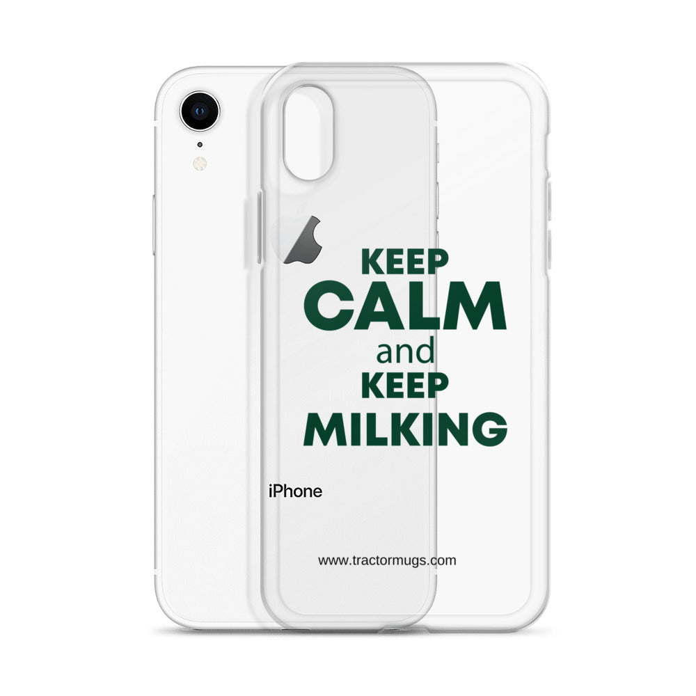 The Tractor Mugs Store Clear Case for iPhone® KEEP CALM and KEEP MILKING | Clear Case for iPhone® Quality Farmers Merch