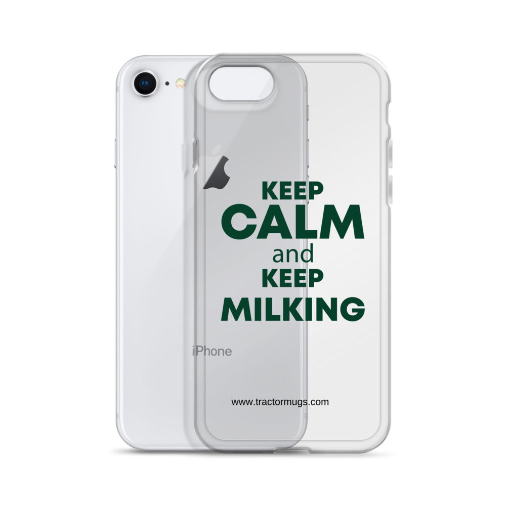 The Tractor Mugs Store Clear Case for iPhone® KEEP CALM and KEEP MILKING | Clear Case for iPhone® Quality Farmers Merch