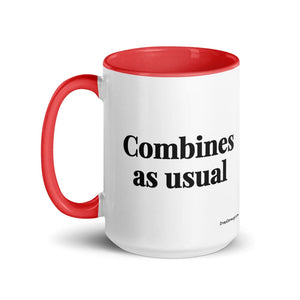 The Tractor Mugs Store Combines as Usual | 15 oz Mug with Color Inside Quality Farmers Merch