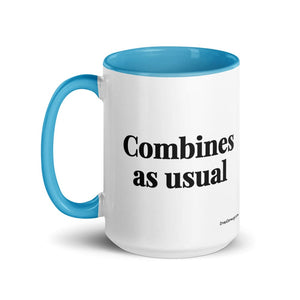 The Tractor Mugs Store Combines as Usual | 15 oz Mug with Color Inside Quality Farmers Merch