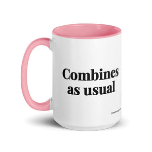 The Tractor Mugs Store Combines as Usual | 15 oz Mug with Color Inside Quality Farmers Merch