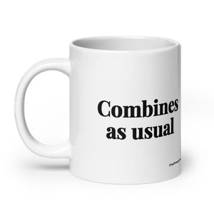 The Tractor Mugs Store Combines as Usual | White Glossy Mug Quality Farmers Merch