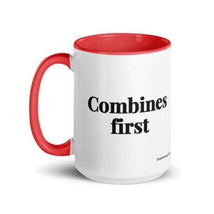 The Tractor Mugs Store Combines First | 15 oz Mug with Color Inside Quality Farmers Merch