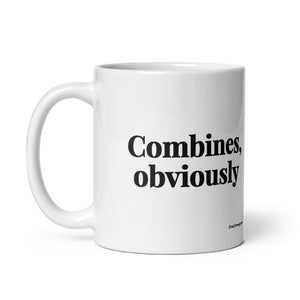 The Tractor Mugs Store Combines, Obviously | White Glossy Mug Quality Farmers Merch