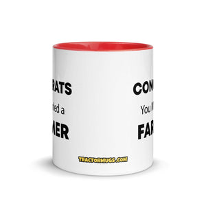 The Tractor Mugs Store Congrats You Married A Farmer | Mug with Color Inside Quality Farmers Merch