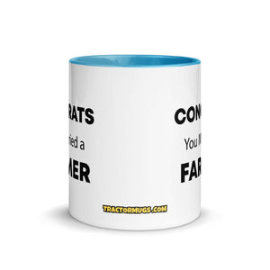 The Tractor Mugs Store Congrats You Married A Farmer | Mug with Color Inside Quality Farmers Merch