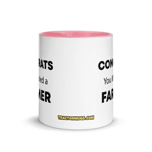 The Tractor Mugs Store Congrats You Married A Farmer | Mug with Color Inside Quality Farmers Merch