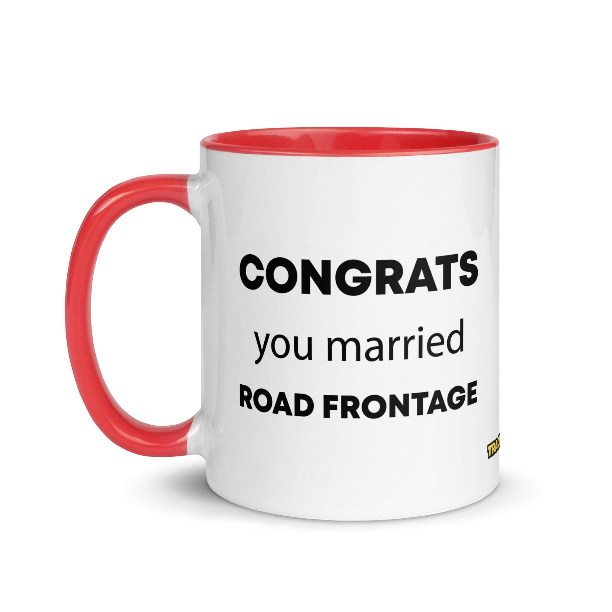 The Tractor Mugs Store Congrats You Married Road Frontage | Mug with Color Inside Quality Farmers Merch