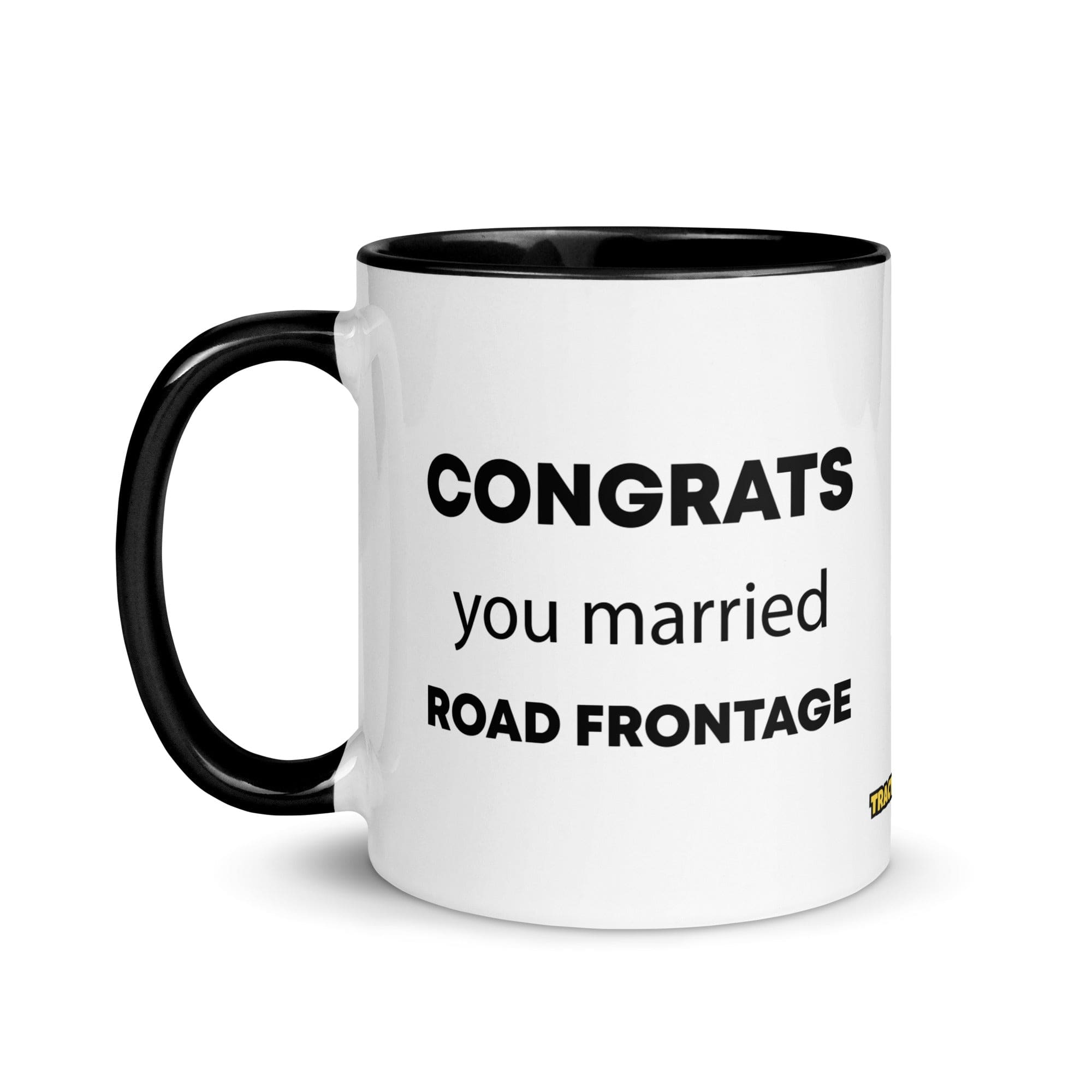 The Tractor Mugs Store Congrats You Married Road Frontage | Mug with Color Inside Quality Farmers Merch