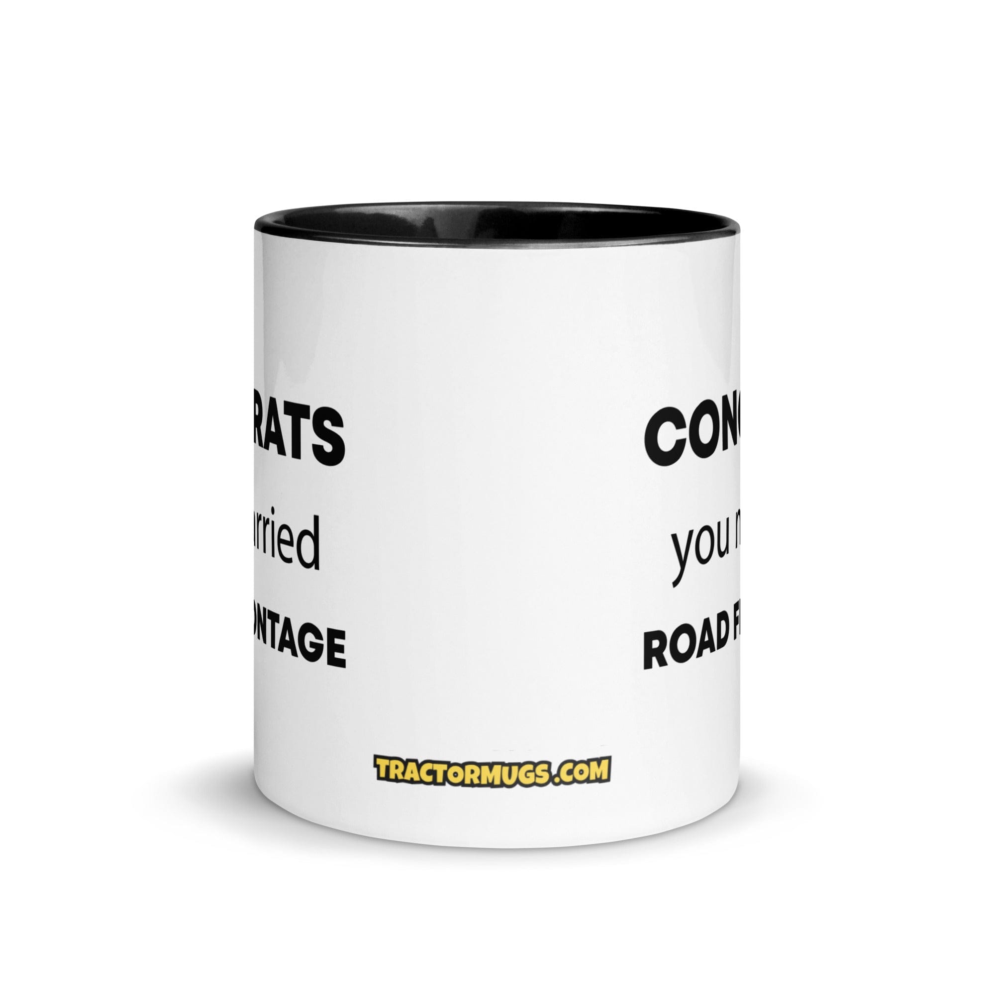 The Tractor Mugs Store Congrats You Married Road Frontage | Mug with Color Inside Quality Farmers Merch