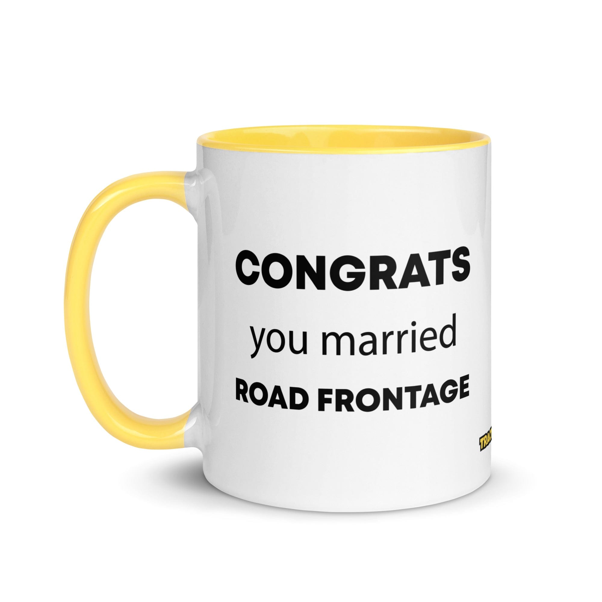 The Tractor Mugs Store Congrats You Married Road Frontage | Mug with Color Inside Quality Farmers Merch