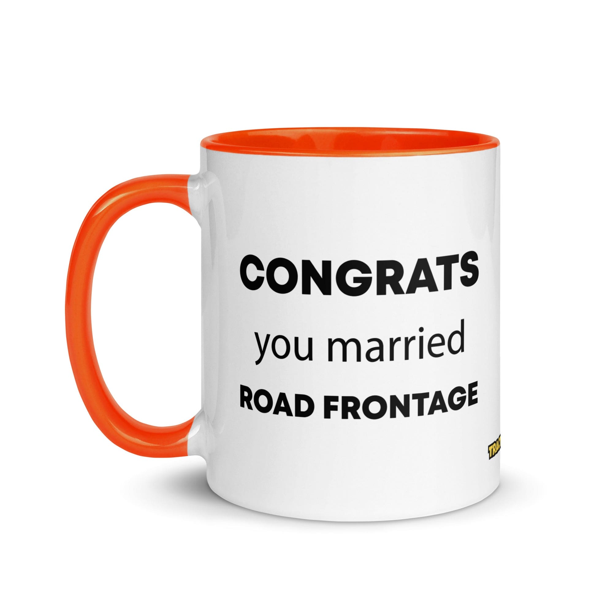 The Tractor Mugs Store Congrats You Married Road Frontage | Mug with Color Inside Quality Farmers Merch