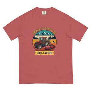 The Tractor Mugs Store Crimson FIATAGRI F140 PROUD AUSTRALIAN 100% FARMER Outdoor | Unisex Premium T-shirt Quality Farmers Merch