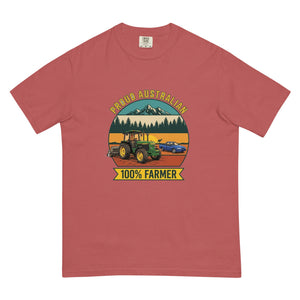 The Tractor Mugs Store Crimson John Deere 3350 PROUD AUSTRALIAN 100% FARMER Outdoor | Unisex Premium T-shirt Quality Farmers Merch
