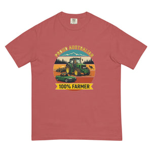 The Tractor Mugs Store Crimson John Deere 6930 PROUD AUSTRALIAN 100% FARMER Outdoor | Unisex Premium T-shirt Quality Farmers Merch