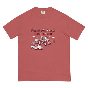 The Tractor Mugs Store Crimson John Deere 6930 PROUD AUSTRALIAN 100% FARMER Two Tone | Unisex Premium T-shirt Quality Farmers Merch