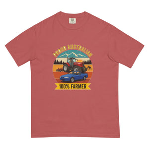 The Tractor Mugs Store Crimson Massey Ferguson 6480 PROUD AUSTRALIAN 100% FARMER Outdoor | Unisex Premium T-shirt Quality Farmers Merch