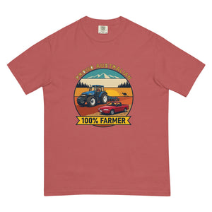 The Tractor Mugs Store Crimson New Holland TM 155 PROUD AUSTRALIAN 100% FARMER Outdoor | Unisex Premium T-shirt Quality Farmers Merch