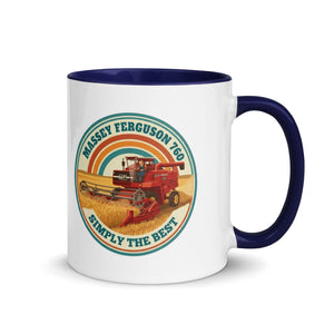 The Tractor Mugs Store Dark Blue Massey Ferguson 760 Massey Ferguson 760 SIMPLY THE BEST | Mug with Colour Inside Quality Farmers Merch