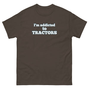 The Tractor Mugs Store Dark Chocolate / S I'm Addicted to Tractors | Unisex Classic Tee Quality Farmers Merch