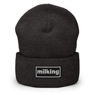 The Tractor Mugs Store Dark Grey OASIS Style 'Milking' | Cuffed Beanie Quality Farmers Merch
