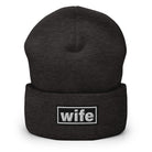 The Tractor Mugs Store Dark Grey OASIS Style 'Wife' | Cuffed Beanie Quality Farmers Merch