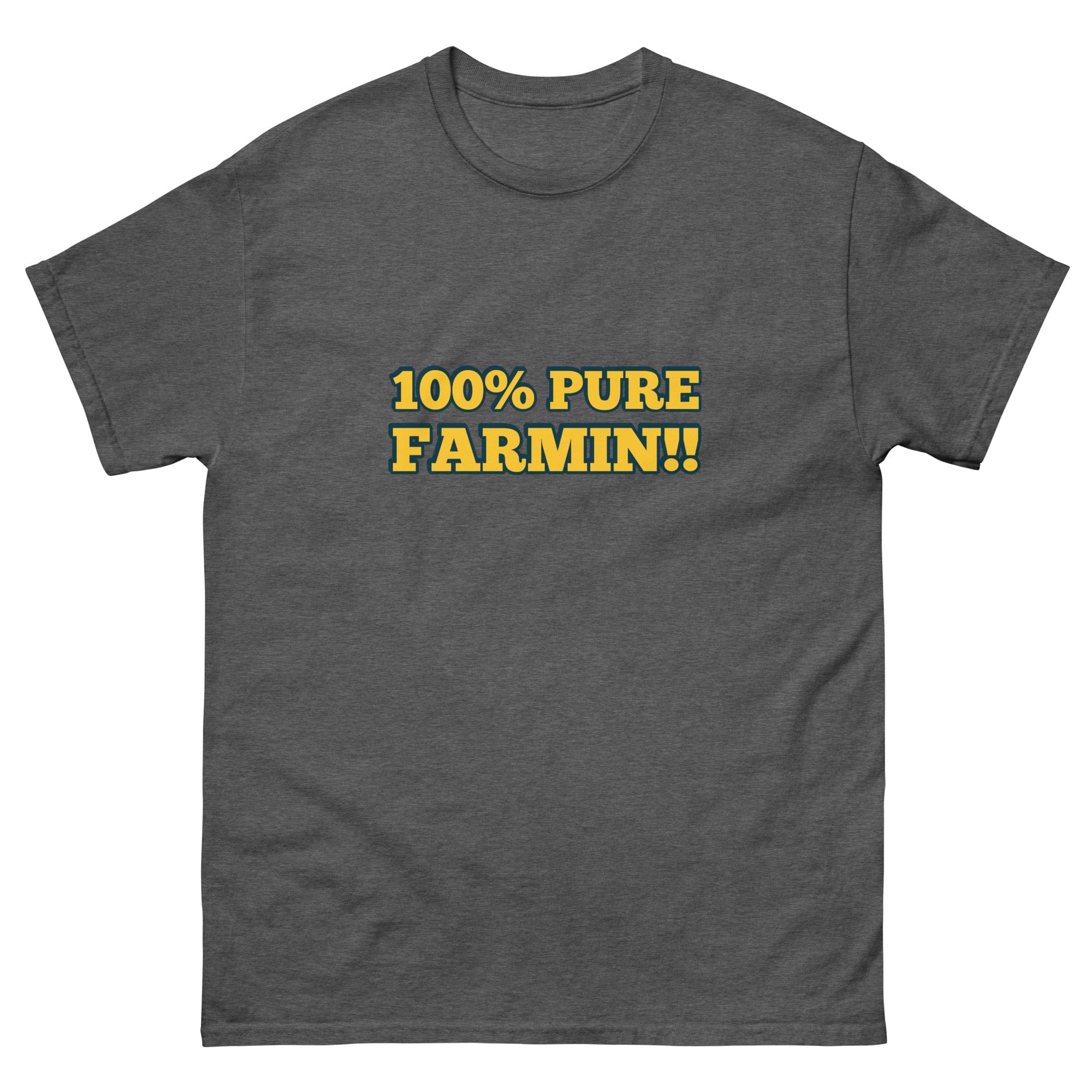 The Tractor Mugs Store Dark Heather / S 100% PURE FARMIN!! | Unisex classic tee Quality Farmers Merch