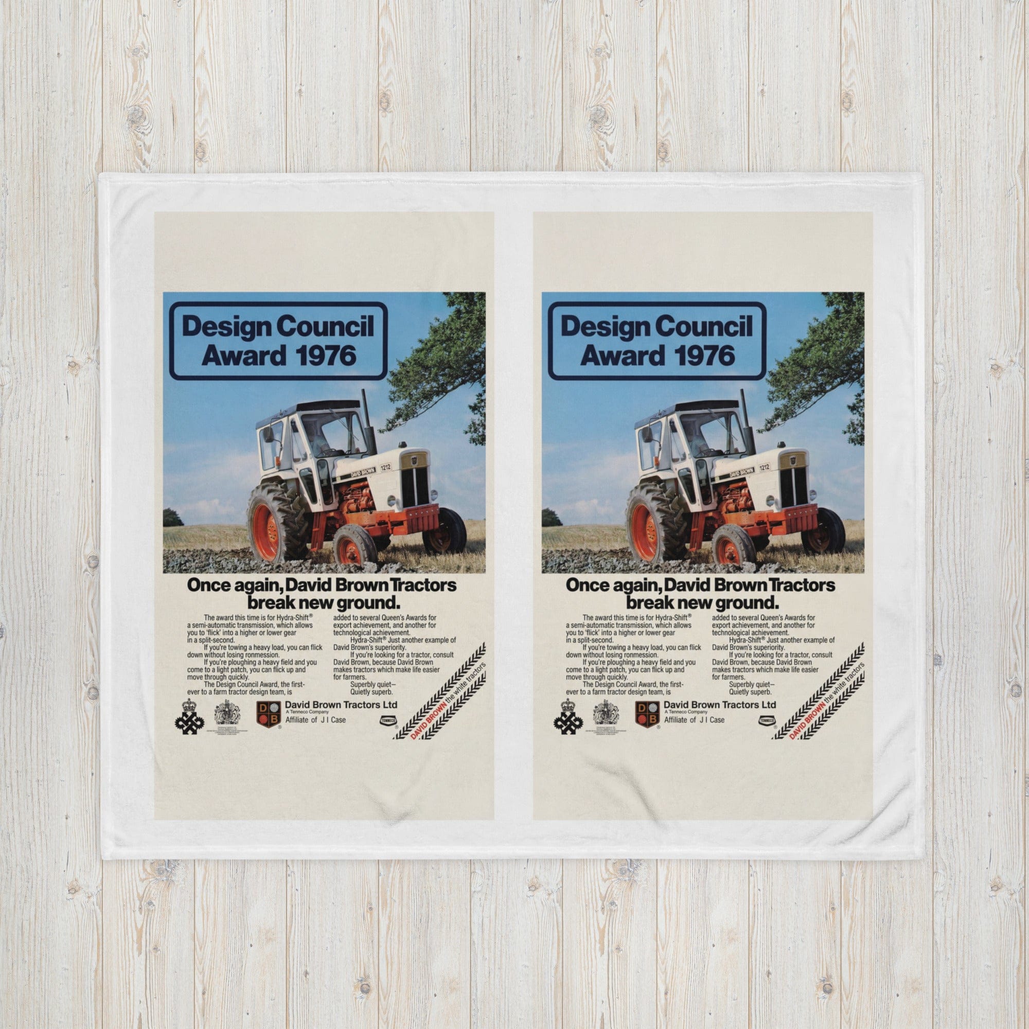 The Tractor Mugs Store David Brown Advert | Throw Blanket Quality Farmers Merch