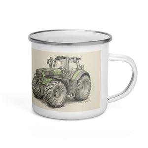 The Tractor Mugs Store Deutz-Fahr 9340 Pencil Sketch | Enamel Mug Quality Farmers Merch